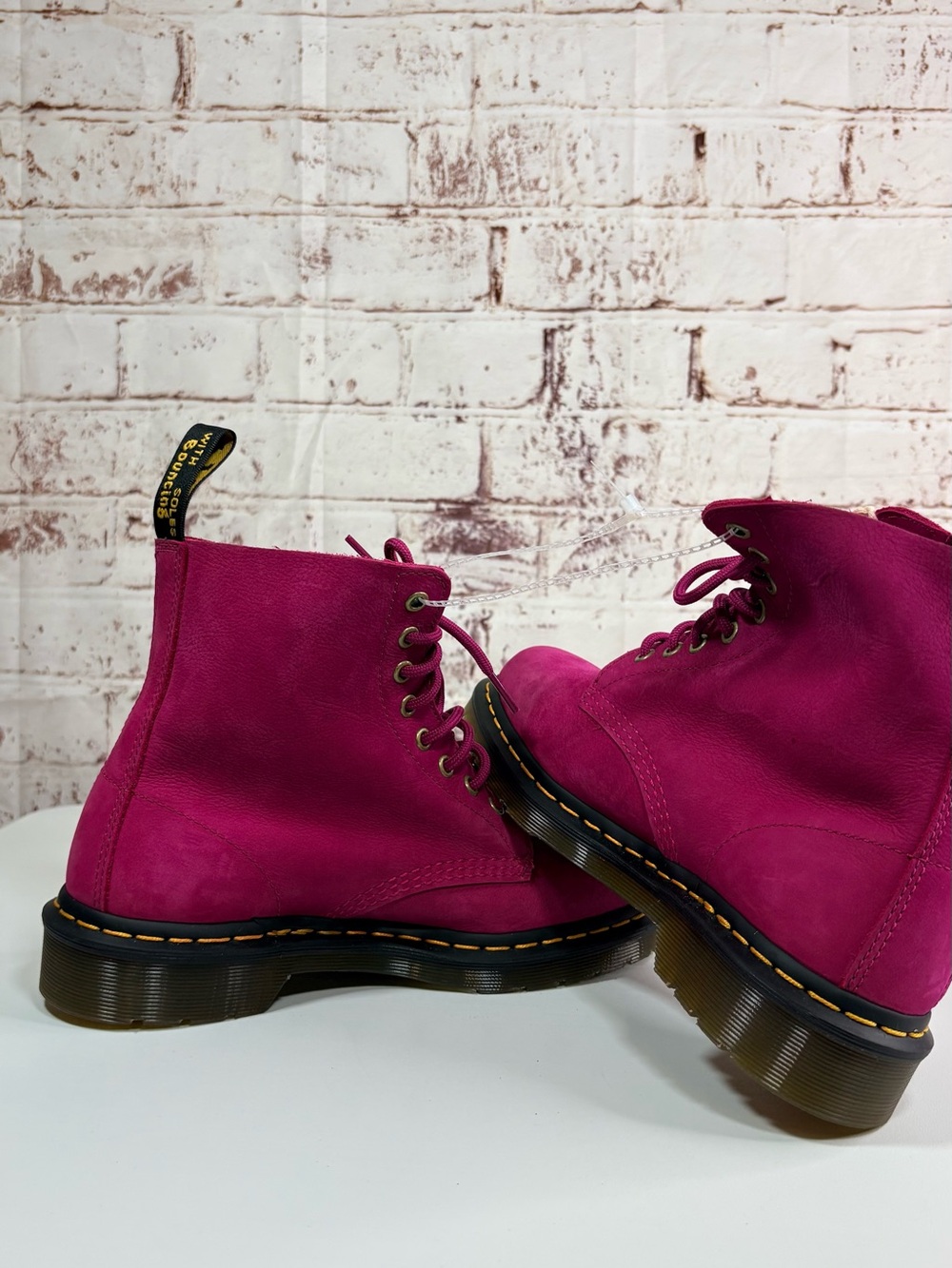 Dr. Martens Women's Hot Pink Lace-Up Leather Boots - Picture 6 of 14